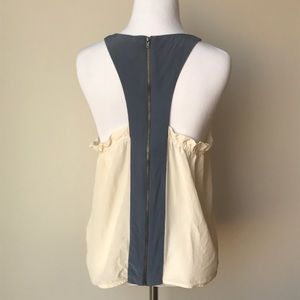 CLOSING SALE Hy & Dot Silk and Chambray Blouse